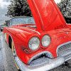 Red Classic Corvette paint by numbers