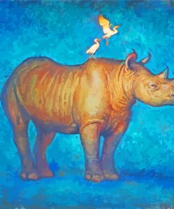 Rhino Animal Art paint by numbers