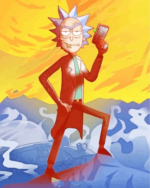 Rick Sanchez Cartoon paint by numbers