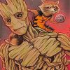 Rocket And Groot paint by numbers