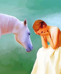 Sad Girl And Horse paint by number