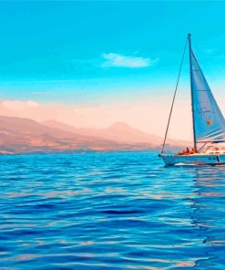 Sailboat In The Ocean Paint by numbers