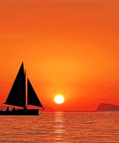 Sailboat At Sunset paint by numbers