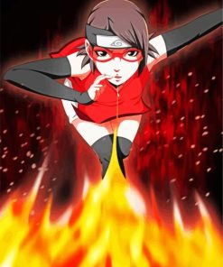 Sarada Uchiha From Naruto Japanese Anime paint by numbers