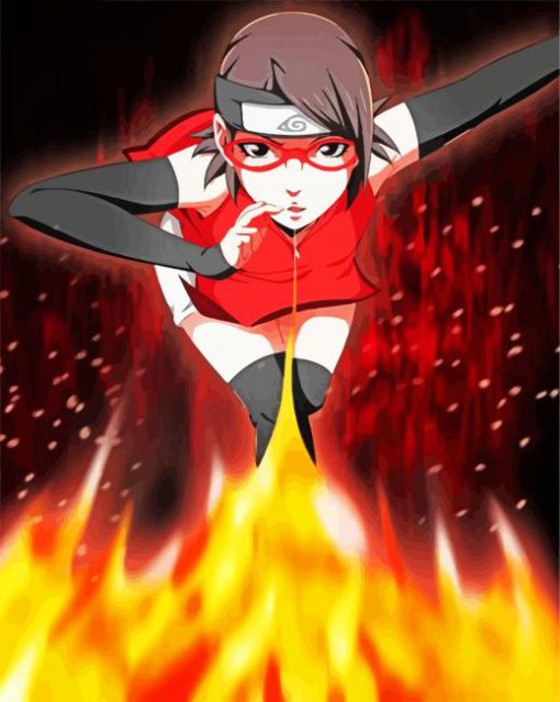 Sarada Uchiha From Naruto Japanese Anime paint by numbers