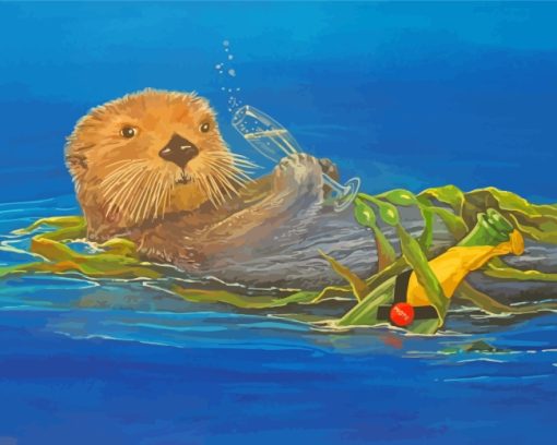 Sea Otter Art paint by numbers