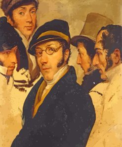 Self Portrait In A Group Of Friends By Hayez paint by number