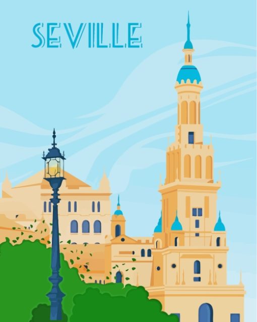 Seville Spain Poster paint by numbers