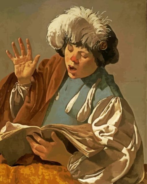 Singing Boy Hendrick Ter Brugghen paint by numbers