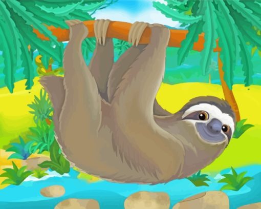 Sloth Animal paint by numbers