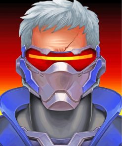 Soldier 76 Overwatch Game paint by number