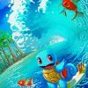 Squirtle Surfing paint by numbers