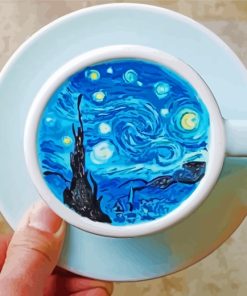 Starry Night Coffee Cup paint by numbers