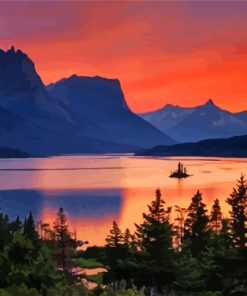 Sunset Montana Landscape paint by numbers