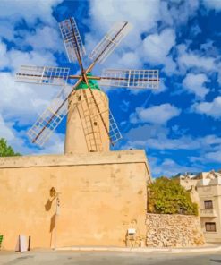 Ta Kola Windmill Malta paint by numbers