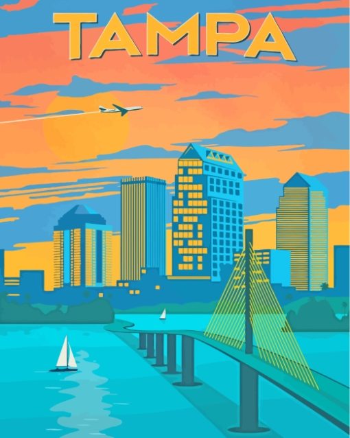 Tampa City Poster paint by numbers