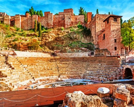 Teatro Romano De Malaga paint by numbers