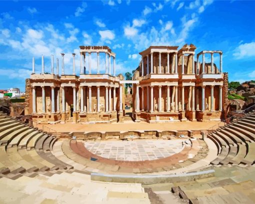 Teatro Romano De Malaga Spain paint by numbers