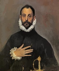 The Nobleman With His Hand On His Chest By El Greco paint by numbers