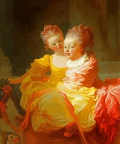 The Two Sisters By Fragonard paint by numbers