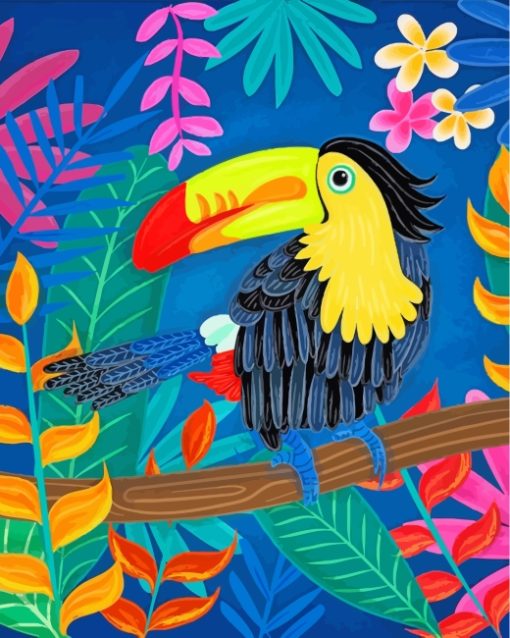 Tropical Toucan Bird Paint by numbers