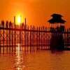 U Bein Bridge Myanmar paint by numbers