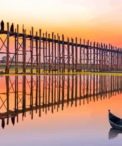 U Bein Bridge Myanmar paint by numbers