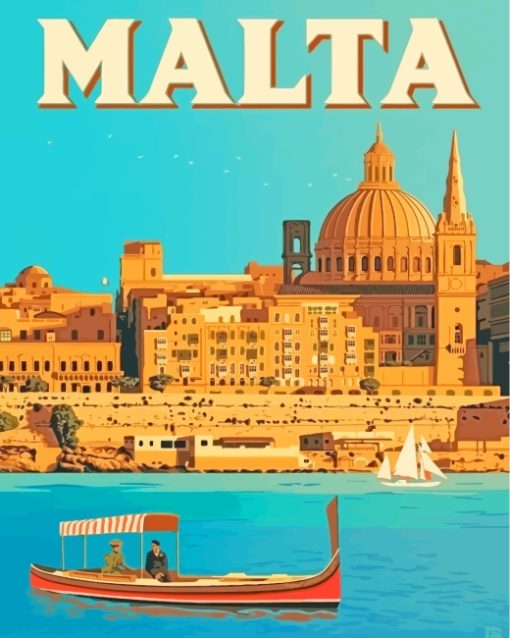 Valetta Malta Poster paint by number