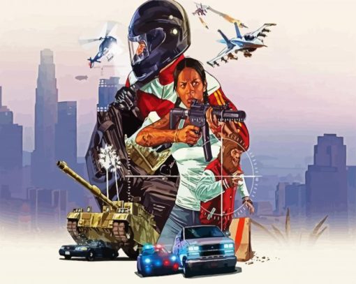 Video Game GTA paint by numbers