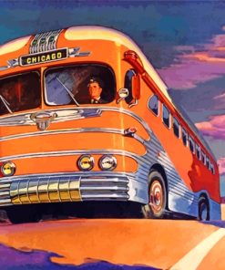 Vintage School Bus paint by numbers