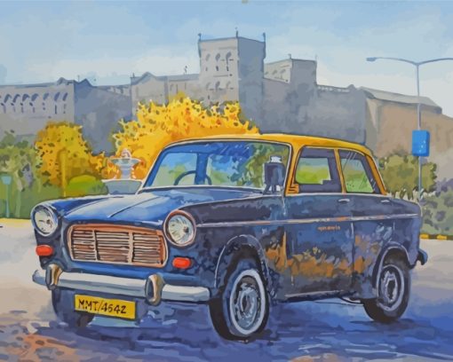 Vintage Taxi paint by number