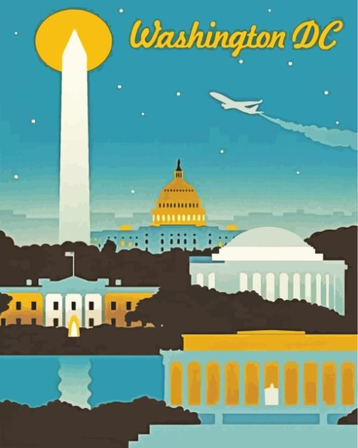 Washington Dc Poster paint by number