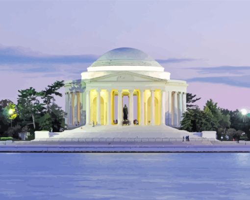 Washington Thomas Jefferson Memorial paint by numbers