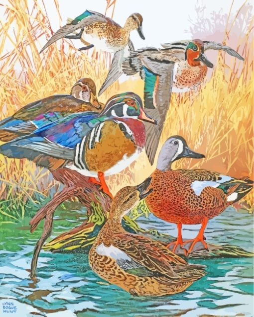 Wood Ducks paint by numbers