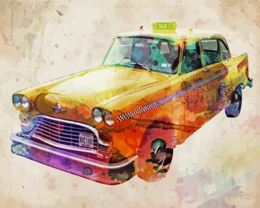 Yellow Taxi Art paint by number