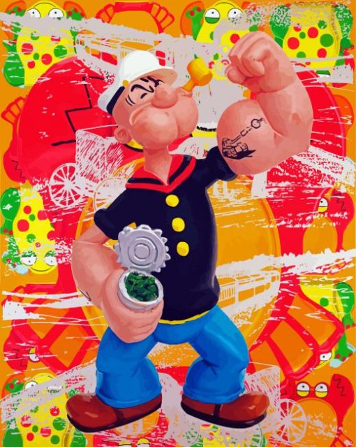 Abstract Popeye paint by numbers