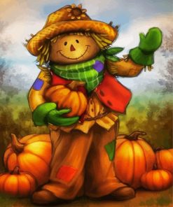 Adorable Scarecrow paint by numbers