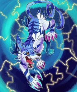 Aesthetic Garurumon paint by numbers