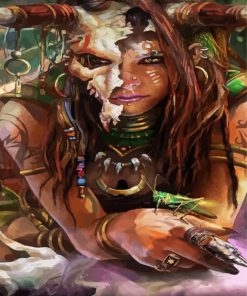 Aesthetic Celtic Druid Female paint by number