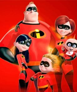 The Incredibles Disney Animated Movie paint by numbers