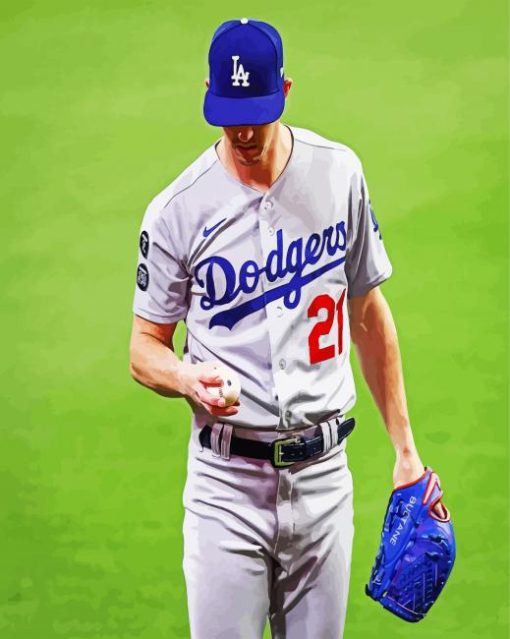 Aesthetic Los Angeles Dodgers Player paint by number