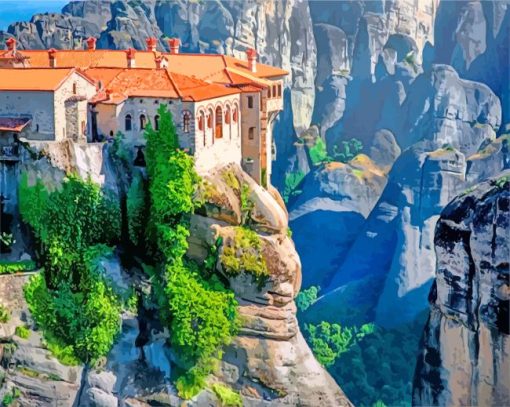 Aesthetic Meteora Greece paint by numbers