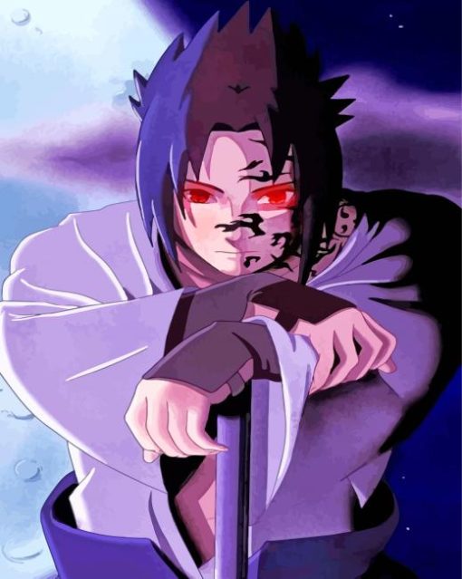 Aesthetic Sasuke paint by numbers