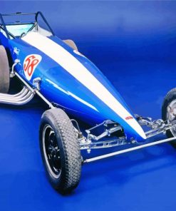 Aesthetic Blue Dragster paint by number