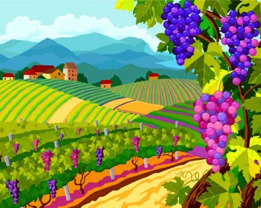 Aesthetic Grapes Landscape paint by numbers