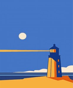 Aesthetic Lighthouse Illustration paint by numbers