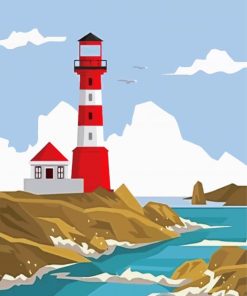 Aesthetic Lighthouse paint by numbers