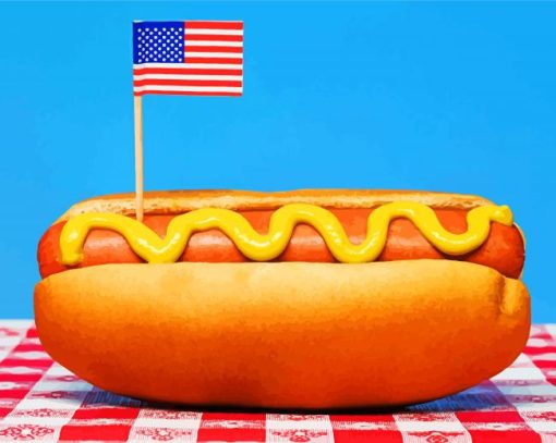 American Hotdoog paint by numbers