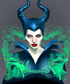 Angelina Jolie Maleficent Illustration paint by numbers