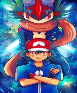 Anime Greninja Pokemon paint by numbers